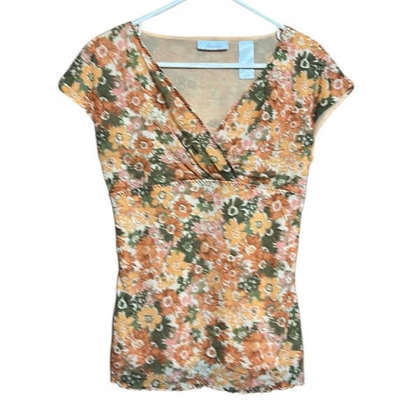 JH Collectibles Vintage Y2K floral Top V-Neck Size Medium - Picture 1 of 9